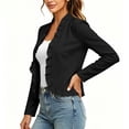 thumbnail image 4 of BUIGTTKLOP Cardigans for Wome Open Front Long Sleeve Ruffle Fall Jackets Solid Color Cropped Top Coat 2026 Trendy Jacket, 4 of 8