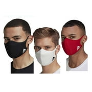 Adidas Unisex Soft Polyester Reusable Large Face Cover - 3 Pack, Multi-Color