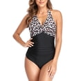thumbnail image 2 of Traje de baño de una pieza con cuello halter, traje de baño de una pieza con cuello halter para mujer, traje de baño cruzado con cuello halter, valor inmejorable, 2 of 7