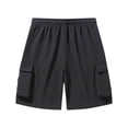 thumbnail image 5 of OSOLU Solid Color Men Summer Casual Shorts Thin Quick Drying Breathable Sports Sweatpants Straight Work 5 Knee Length Pants Trousers Daily Relaxed Fit Breathable Bottoms, 5 of 5