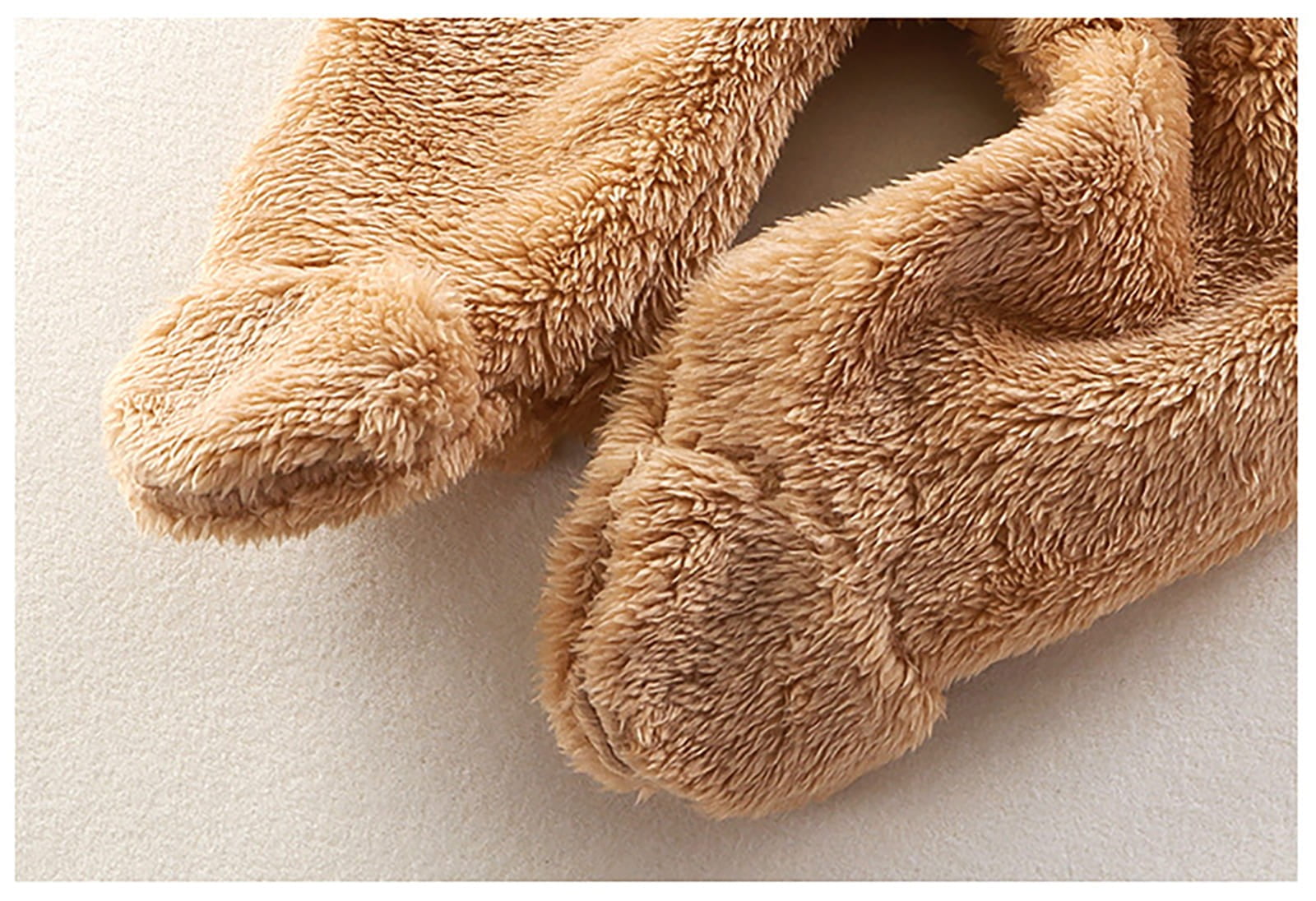 XFHLMJFF Bear Ears Jumpsuit Hooded Baby Panda Fold Over Mittens Footies Onesies Girls Boys Winter Long Sleeve Pajamas Size 9-12 Months