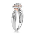 thumbnail image 3 of Jewelili Rose Gold Over Sterling Silver with 1/3 Cttw Natural White Round Diamond Bridal Engagement Ring, Size 6, 3 of 6