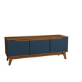 thumbnail image 3 of Kappesberg Athens 3-Door Tv Stand with Soft-Close Doors and Built-in Handles - Golden Oak/Blue, 3 of 8