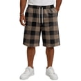 thumbnail image 3 of Delconic Men Classic Buffalo Plaid Quick Dry Casual Shorts Skin Friendly Elastic Waist Deep Side Storage Pockets Short Trousers For Spring Summer Commute Walking Coffee XL, 3 of 5