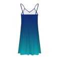 thumbnail image 5 of qolati Summer Dresses for Women 2025 Gradient Print Spaghetti Strap Casual Swing Tank Dress V-Neck A Line Beach Cover Up Mini Dress, 5 of 6