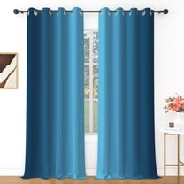 Lfeey Navy Blue Gradient Curtains, Room Darkening Curtains Set of 2, 52x84 inch