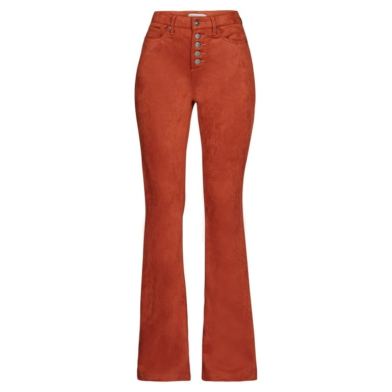 Calça flare em best sale suede