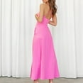 thumbnail image 5 of Tbopshirt Wedding Guest Dresses for Women Fashionable Solid Color Suspender V-neck Bra Suspender Slit Dress, 5 of 5