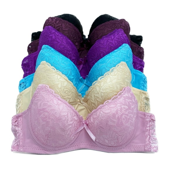 Iheyi 6 Packs Women Full Cup Regular Padded Everyday Wear 30A 32A 34A 36A Bra 30A (70367wal)