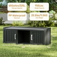 thumbnail image 3 of 2-Tier Storage Bench, Waterproof UV-Resistant Outdoor Shoe Storage Cabinet with 2 Doors & Adjustable Shelves for Indoor Outdoor Entryway, Hallway, Living Room(Black), 3 of 13
