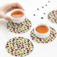 thumbnail image 3 of KLL Drink Coasters Set Round Shape of 4,PU Leather Absorbent Coasters Set Decorative Coffee Cup Coasters Housewarming Gift for Home Decor-Colorful Fruits, 3 of 5