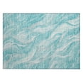 thumbnail image 2 of Addison Rugs Chantille Indoor/Outdoor Transitional Waves Teal Washable Rectangle Rug, 1'8" x 2'6", 2 of 6