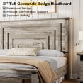thumbnail image 6 of Amerlife Farmhouse King Size Bed Frame with 54" Tall Geometric Headboard & Storage Drawers, Grey, 6 of 10
