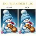 thumbnail image 6 of Hello Winter Garden Flag Double Sided 12.5x18 Flag Winter Garden Flag Christmas Snowman Garden Flag Cozy Snowman In Hot Cocoa Design With "Hello Winter" Message Seasonal Yard Decor Lawn Banner, 6 of 6