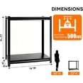 thumbnail image 2 of 22''H Metal Storage Shelving Units, 2 Tier Heavy Duty Shelving 16''W, 1100 Lbs Adjustable Utility Steel Shelves 16''D for Kitchen Pantry, Office Printer Rack, Bedroom Nightstand, 2 of 3