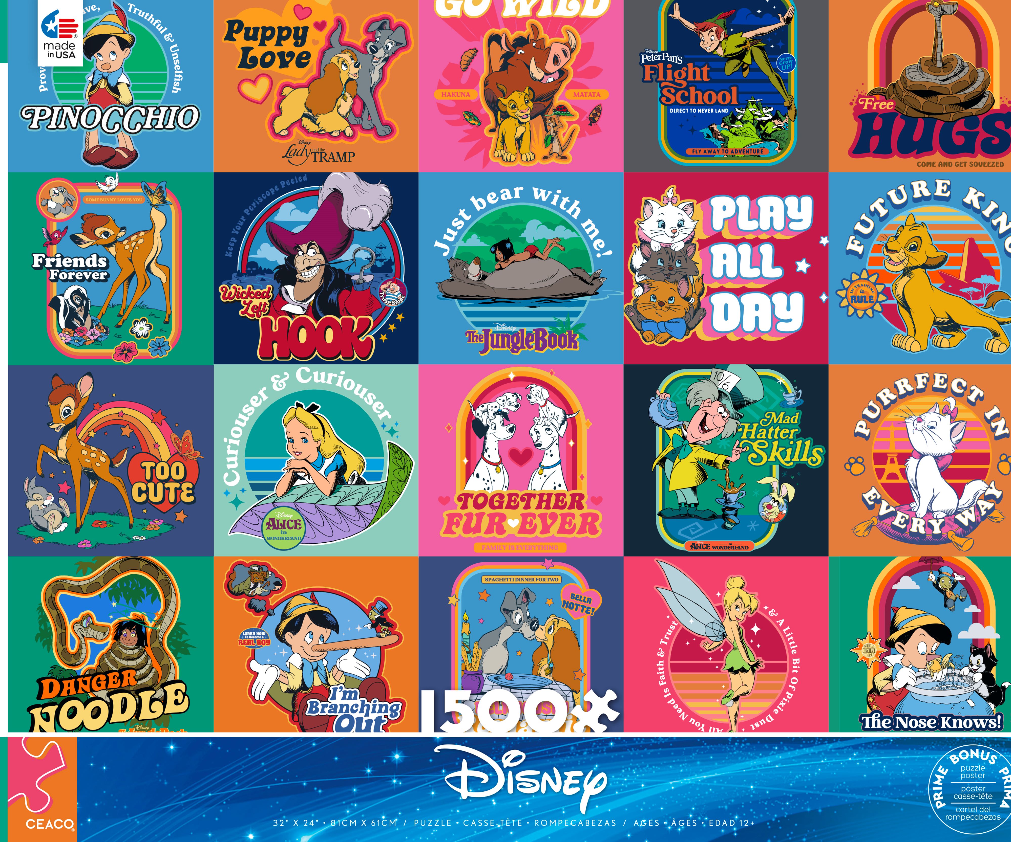 Ceaco 1500 Piece Disney Dowdle Interlocking Jigsaw Puzzle Store Assortment Puzzle and Image Will Vary