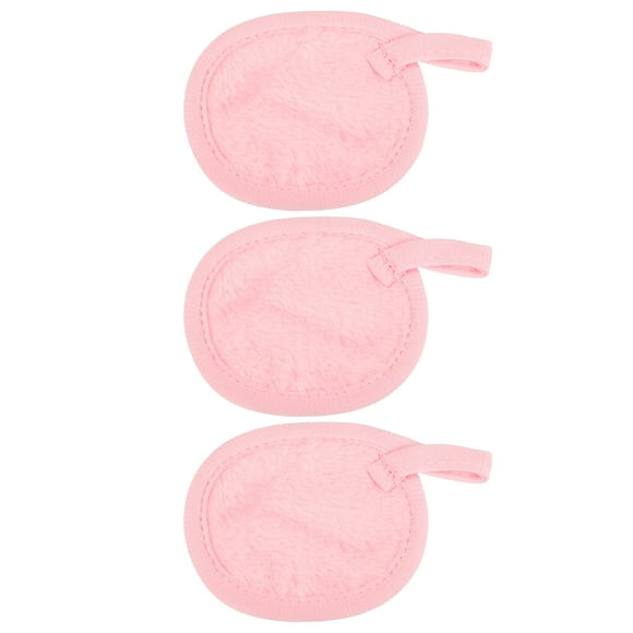 Almohadillas de franela Unique Bargains 3 uds removedor de maquillaje reutilizable color rosa