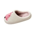 thumbnail image 2 of Viluyesy Womens Fuzzy Slippers, Memory Foam Soft Cozy Plush Lined Slip-On Christmas Bedroom Home Shoes White, 2 of 9