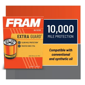 FRAM Extra Guard Filter PH3614, 10K mile Change Interval Oil Filter