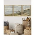 thumbnail image 5 of Drsoum Vintage Wall Art Coastal Seascape Landscape Painting Retro Meadow Scenery Farmhouse Kitchen Living Room Decor 11x14in3pcs Natural Framed, 5 of 6