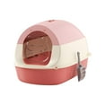 thumbnail image 5 of EHJRE Hooded Cat Litter Box Enclosed Cat Litter Box with Door Sandbox Pet Accessories Anti Splashing with Scoop Enclosed Cat Toilet pink, 5 of 8