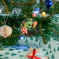 thumbnail image 5 of Funny Christmas Ornament,Gorgeous Floral - Hued Hummingbird,Xmas Round Ceramic Pendant, 5 of 6