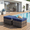 Blue - Footstool, variant on Decksplore 39.4" Outdoor Wicker Storage Coffee Table, Multibrown