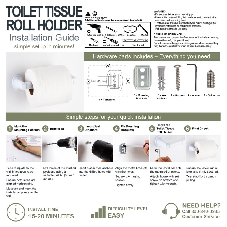White Oval Wall Mount Toilet Paper Holder photo 8