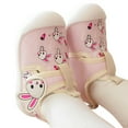 thumbnail image 3 of Siilsaa Baby Walking Shoes Soft Rubber Sole Sneakers Hook and Loop Comfortable Anti-Slip Ankle Boots Cartoon Walking Shoes Pink,9, 3 of 7