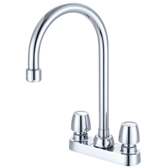 Central Brass 2 or 3-Hole 4" Installation Slow-Close Two Handle Cast Brass Bar/Laundry Metering Faucet