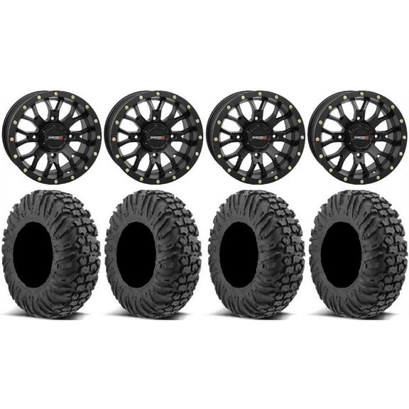 System 3 ST-3 Black 14" Wheels 30" MotoVator Tires Sportsman RZR Ranger