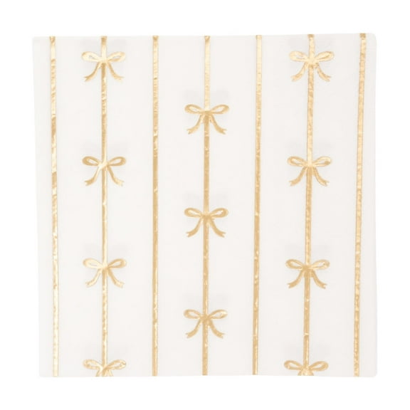 Gold Signature Bow Small Napkins - 20ct