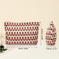 thumbnail image 4 of Unique Bargains Flower Pattern Cosmetic Bag Zipper Floral Makeup Bag Women's Corduroy Makeup Bag Red, 4 of 6