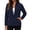 Dark Blue #081, variant on Fleece Jacket Women with 6 Pockets Lightweight Full Zip Coat Winter Fall Outerwear for Hiking,Travel, XL