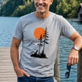 thumbnail image 4 of Jollimate Mountain Pine Sun Graphic Shirt, Vintage Nature Art Tee, Men's Outdoor Short Sleeve, 4 of 6