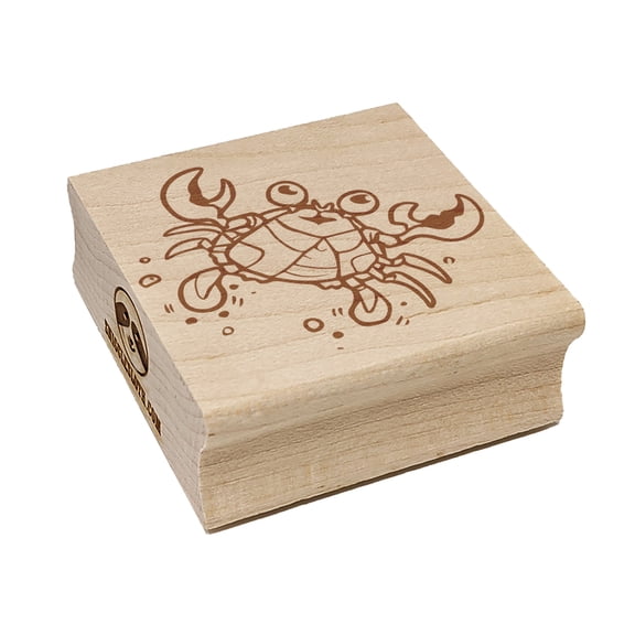 Swimming Crab Sea Creature Square Rubber Stamp Stamping Scrapbooking Crafting - Small 1.25in