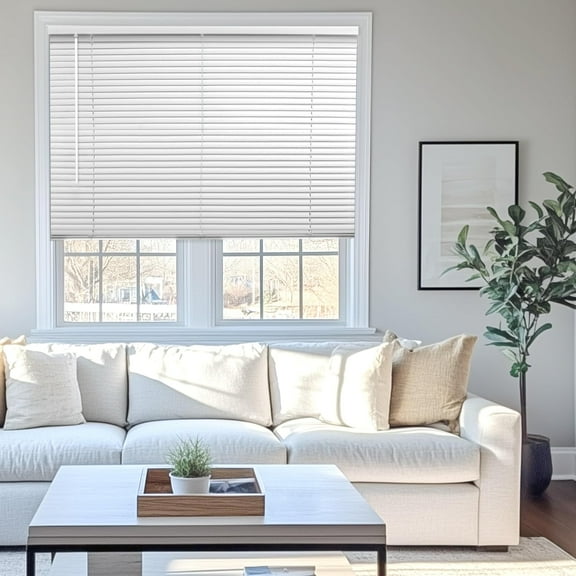 Blinds for Windows, Mini Blinds, Window Blinds, Door Blinds, Blinds & Shades, Camper Blinds, Horizontal Window Blinds, White (Commercial Grade), 74.5" W x 36" H