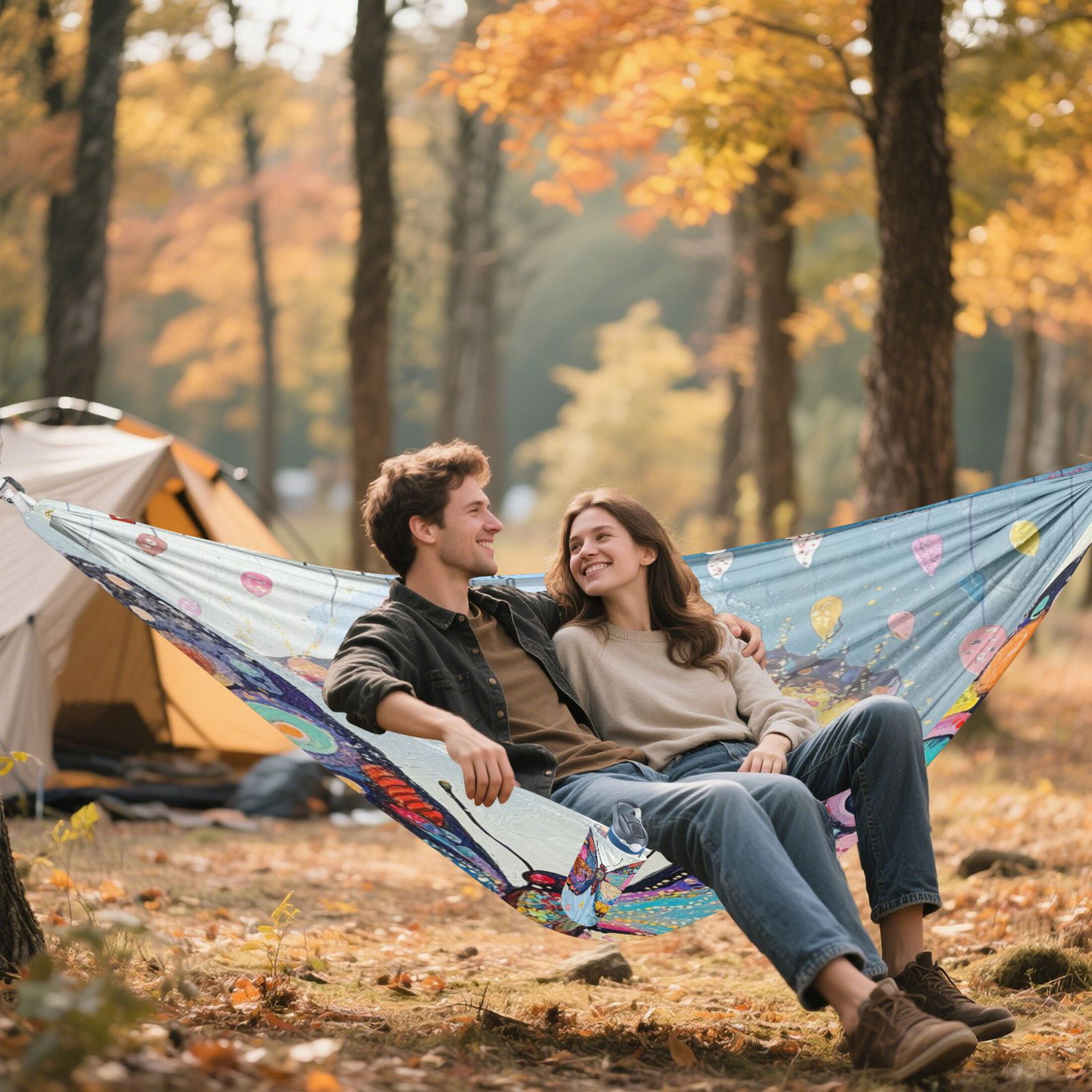 Hammock Camping Hammock Nylon Portable Hammock Travel Camping Hammock Cool Colorful Butterflies