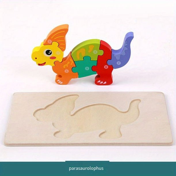 Children's 3d Wooden Three-dimensional Puzzle Building Blocks Baby Puzzle Early Education Intelligence Wooden Dinosaur Toys For Baby Birthday Gift Children's Day Gift