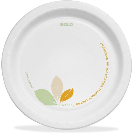 Solo  SCCOFMP9J7234PK  Cup 8-1/2  Paper Dinnerware Plates  125 / Pack  White Natural