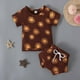 thumbnail image 2 of Ropa Para Bebé (Niño O Niña), Traje Para Niño Pequeño, Manga Corta, Estampado De Cactus Arcoíris, Pantalones Cortos, Conjunto De Dos Piezas Para Niños, Amarillo Odeerbi LM103-9902, 2 of 7
