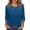 Blue, variant on Ashirexll Womens Casual Tops, Casual Pleated Solid Color Round Neck Long Sleeve Base Layer T Shirts