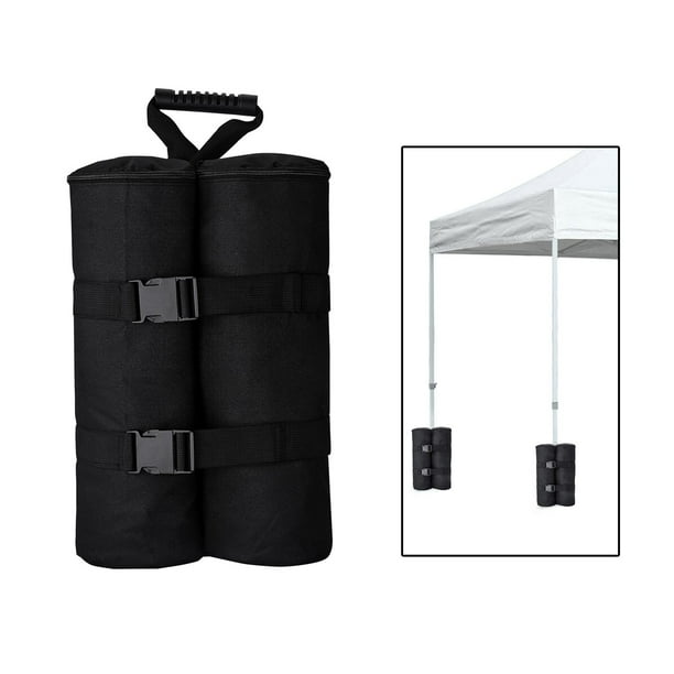 Bolsas de pesas para refugio de dosel, bolsas de arena, pesas de dosel, peso de tienda de campaña para base de sombrilla de patio, sin arena (negro) S