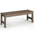 thumbnail image 6 of Outdoor Bench, Two Person Poly Lumber Porch Bench, Weatherproof Garden Bench That Never Rot and Fade, All-Weather Patio Bench Suit for Garden, Porch, and Park(Brown), 6 of 6