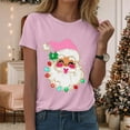 thumbnail image 2 of larppty Christmas Shirts Women Santa T-Shirts Xmas Graphic Tee Holiday Tops (Pink, S), 2 of 6