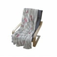 thumbnail image 4 of Nature Soft Flannel Fleece Blanket, Cherry Blooming Butterflies on Stripes Sun Rays Curvy Lines Ornamental Artwork, Cozy Plush for Indoor and Outdoor Use, 70" x 90", Pale Grey Pink, by Ambesonne, 4 of 6