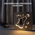 thumbnail image 2 of Led Usb Night Light Wooden Dog Paw Wolf Head Lamp Light Lámpara De Mesa Niños Niños Monstrate HA026302-01, 2 of 6