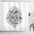 thumbnail image 1 of Ambesonne Saying Shower Curtain, Retro Eat Dessert on Spoon, 69"Wx84"L, Charcoal Grey and White, 1 of 3
