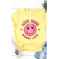thumbnail image 6 of Vintage Love More Worry Less Smiley Graphic Tee T-Shirt PL, 6 of 7