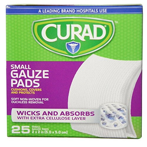 Curad Sootheplus Small Gauze Pads with Baking Soda, Arm and Hammer 2 X 2 in, 25 Ea